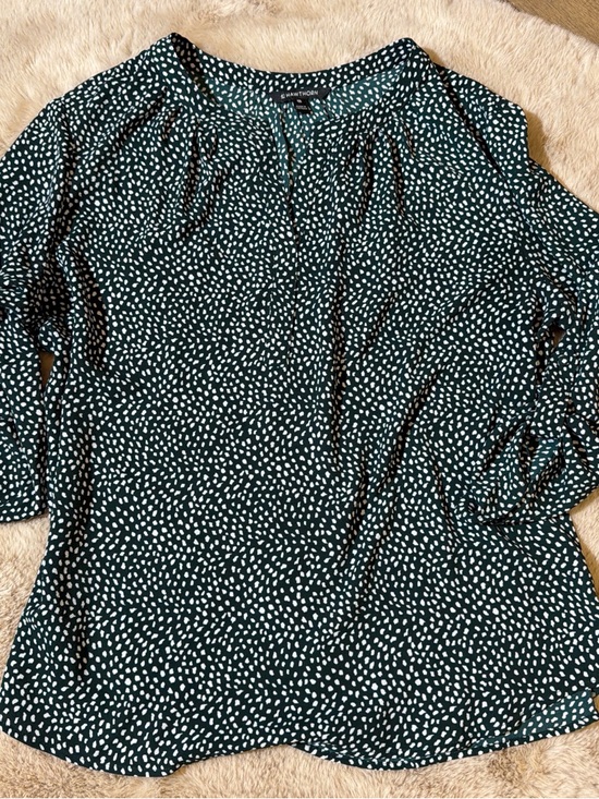 41 Hawthorn Tops - 41 Hawthorn Teal Dot-Print Blouse